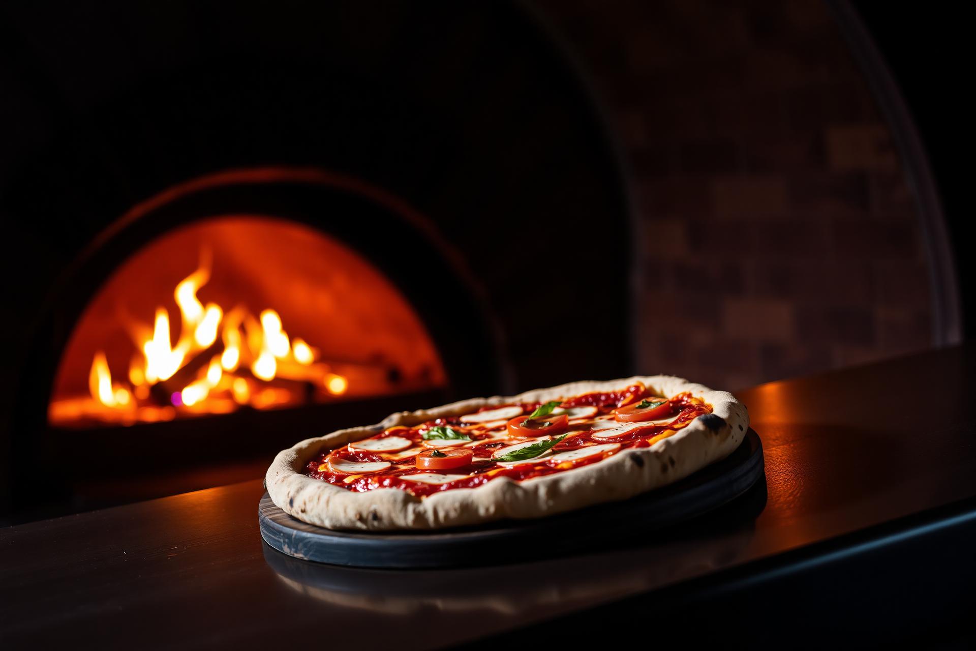 Pizza coaptă în cuptor cu lemne la Pizzeria La Nae